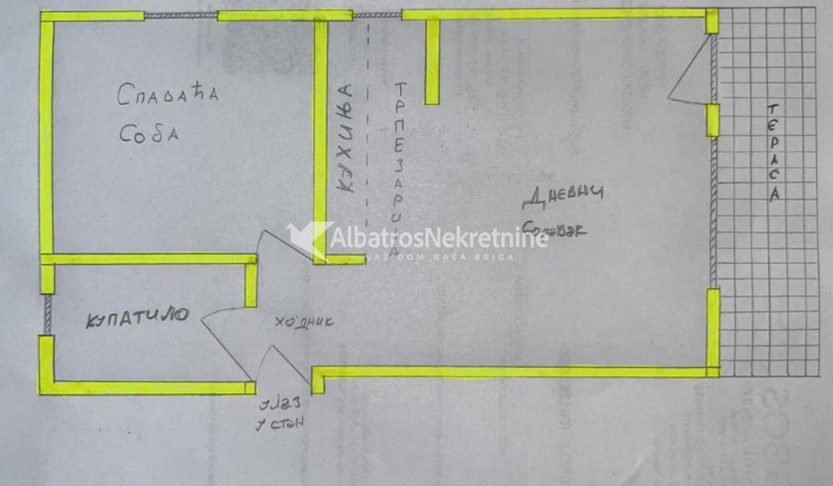 Uknjižen Dvosoban stan, 41 m2, Mirijevski Bulevar
